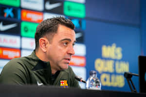 Xavi Press Conference F C Barcelona Wallpaper