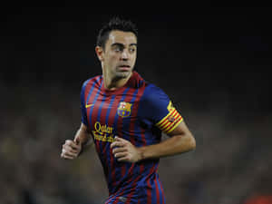 Xaviin Action F C Barcelona Wallpaper