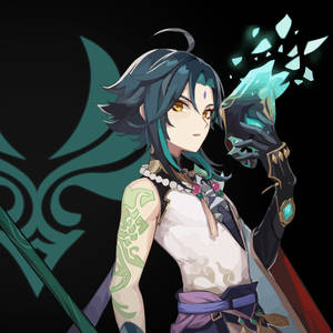 Xiao Of Genshin Impact With Arm Tattoo Wallpaper