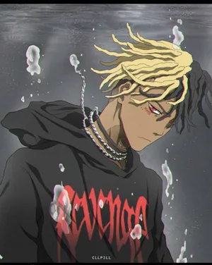 Xxxtentacion Anime In Black Jacket Wallpaper