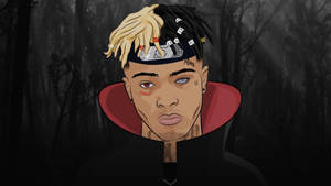 Xxxtentacion Anime In Famous Akatsuki Cloak Wallpaper