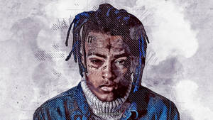 Xxxtentacion Blue Grunge Lines Wallpaper