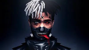 Xxxtentacion In Venom Mask Fan Art Wallpaper