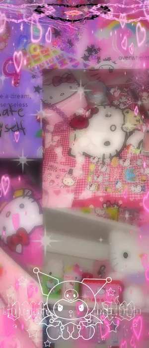 Y2 K Aesthetic Hello Kitty Collage Wallpaper
