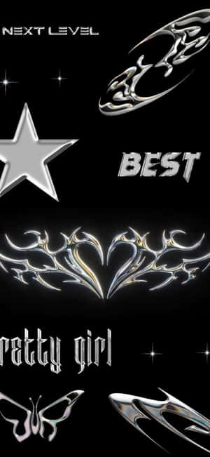 Y2 K Chrome Graphics Wallpaper