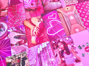 Y2 K Pink Aesthetic Collage Wallpaper