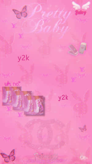 Y2 K Pretty Baby Pink Aesthetic Wallpaper Wallpaper