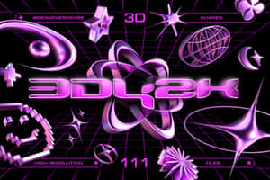 Y2 K3 D Graphic Design Purple Theme Wallpaper
