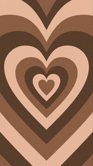 Y2k Heart Different Shades Of Brown Wallpaper