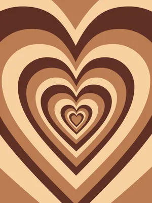 Y2k Heart In Coffee Brown Colour Wallpaper