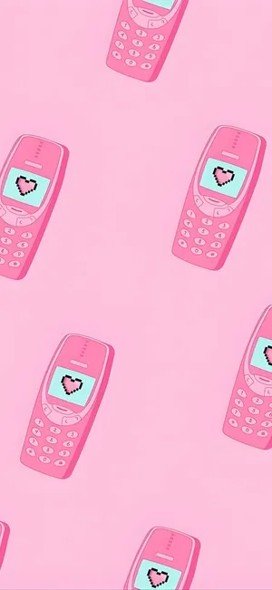 Y2k Retro Phone Pattern Wallpaper