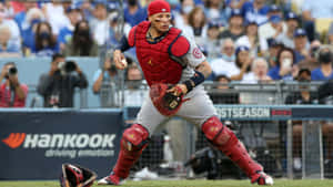 Yadier Molina In Action Wallpaper