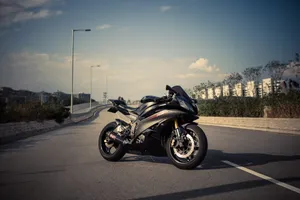 Yamaha Sportbike On Road Wallpaper