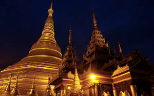 Yangon City Shwedagon Pagoda Wallpaper