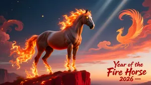 Year Of Fire Horse 2026 Wallpaper