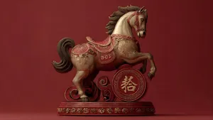 Year Of The Horse Statue Wallpaper