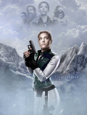 Yelena Belova Against Icy Mountain Wallpaper