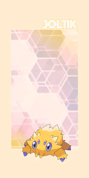Yellow Aesthetic Hexagonal Joltik Phone Wallpaper