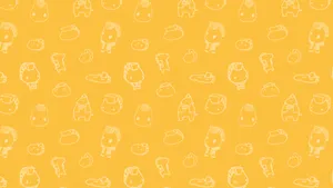 Yellow Aesthetic Laptop Cute Animals Wallpaper