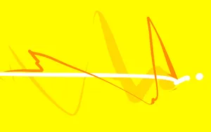 Yellow Aesthetic Laptop Squiggly Lines Wallpaper