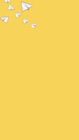 Yellow Aesthetic Phone Paper Planes Wallpaper