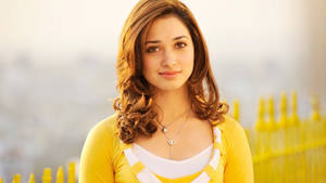 Yellow Aesthetic Tamannaah Bhatia Wallpaper