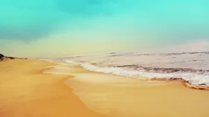 Yellow Beach Sunset Paradise Wallpaper