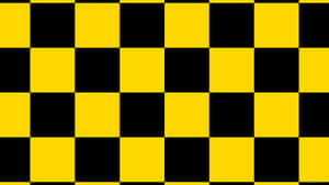 Yellow Black Checkerboard Pattern Wallpaper