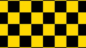 Yellow Black Checkerboard Pattern Wallpaper