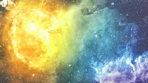 Yellow Blue Purple Cosmic Clouds Wallpaper