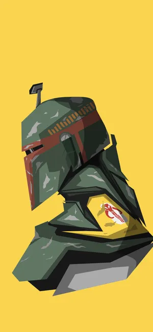 Yellow Boba Fett The Mandalorian Iphone Wallpaper