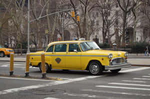 Yellow Cab In The City Wallpaper