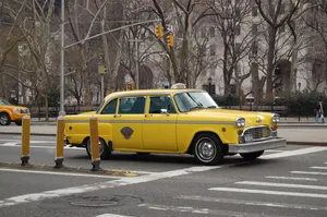 Yellow Cab In The City Wallpaper