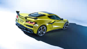 Yellow Corvette C8 Rear View Wallpaper