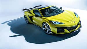 Yellow Corvette C8 Stingray Top View Wallpaper