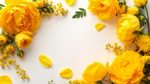 Yellow Floral Frame Wallpaper
