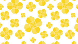 Yellow Floral Pattern Wallpaper