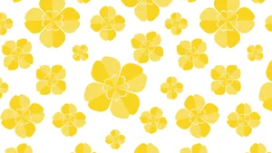 Yellow Floral Pattern Wallpaper