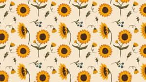 Yellow Floral Pattern Wallpaper