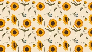 Yellow Floral Pattern Wallpaper