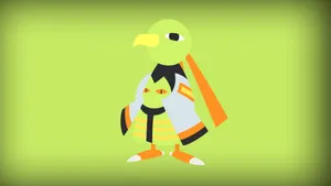 Yellow Green And Orange Xatu Wallpaper