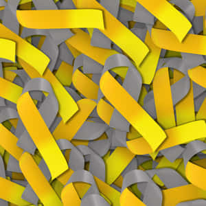 Yellow Grey Ribbon Texture Wallpaper