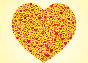 Yellow Heart On A Wooden Surface Wallpaper