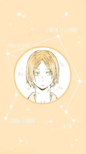 Yellow Kenma Libra Constellation Wallpaper