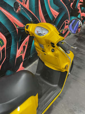 Yellow Kymco Scooter Artistic Backdrop Wallpaper