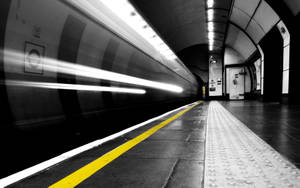 Yellow Line Subway Wallpaper