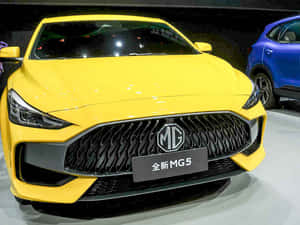 Yellow M G5 Sedan Showcase Wallpaper