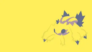 Yellow Minimalistic Galvantula Joltik Evolution Wallpaper