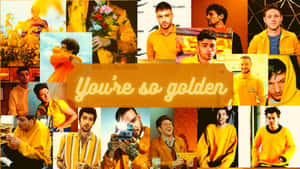 Yellow One Direction Laptop Collage Wallpaper