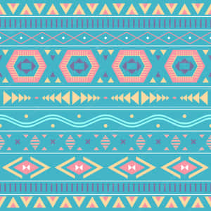 Yellow, Orange, And Teal Aztec Pattern Wallpaper